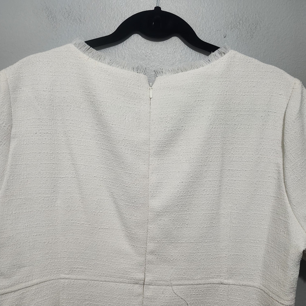 Andrew Marc Ivory V-Neck Dress Size 16 New With Tags - Picture 8 of 9